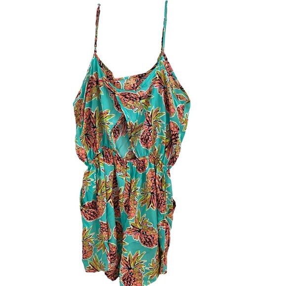 Pineapple print romper spaghetti strap shorts size S fruit - Picture 3 of 4